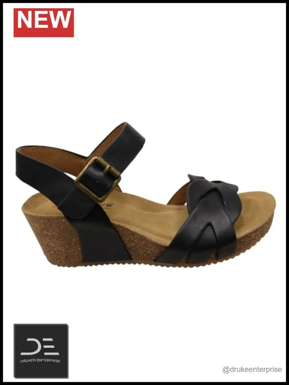 Women's Woven Leather Dress Sandals - Wedge Heel, Ankle Strap